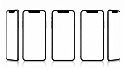 Smartphone with Blank Screen on White Background &ndash; Closeup Mockup for App or UI Design