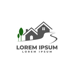 Residential Landscape Icon Logo Illustration