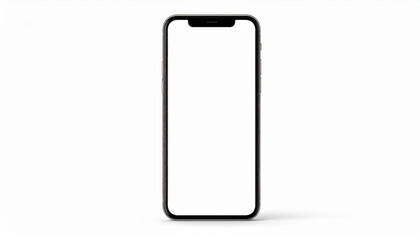 Smartphone with Blank Screen on White Background &ndash; Closeup Mockup for App or UI Design