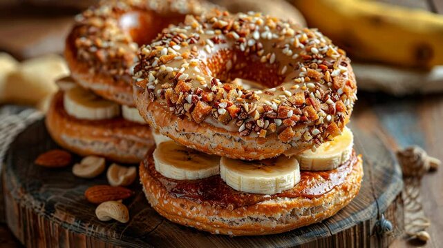 banana and peanut butter inside simit