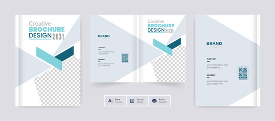 Abstract Corporate business brochure cover page annual report book cover profile design template elegant modern editable text file