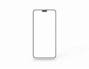 Smartphone with Blank Screen on White Background – Closeup Mockup for App or UI Design