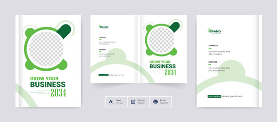 Abstract Corporate business brochure cover page annual report book cover profile design template elegant modern editable text file