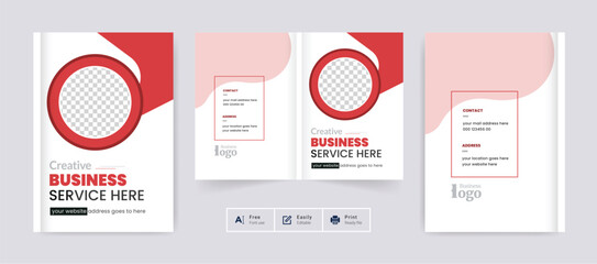 Abstract Corporate business brochure cover page annual report book cover profile design template elegant modern editable text file