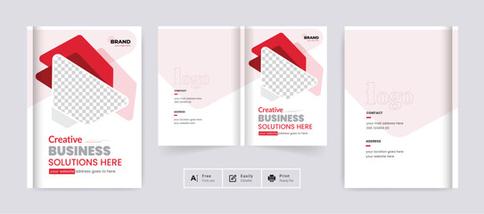 Abstract Corporate business brochure cover page annual report book cover profile design template elegant modern editable text file