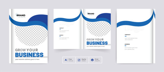 Abstract Corporate business brochure cover page annual report book cover profile design template elegant modern editable text file