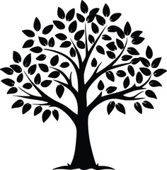 Fototapeta premium Eucalyptus trees icon set on white background. Stylized olive tree with lush green leaves. Decorative Stylized Tree Vector Set – Colorful Seasonal Trees with Leaves and Fruit for Nature vector design.