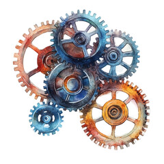 Technical Skills, watercolor painting vector, high quality, isolated on a white background.