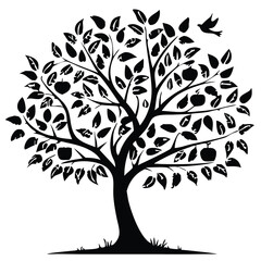 Obraz premium Eucalyptus trees icon set on white background. Stylized olive tree with lush green leaves. Decorative Stylized Tree Vector Set – Colorful Seasonal Trees with Leaves and Fruit for Nature vector design.