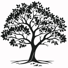 Fototapeta premium Eucalyptus trees icon set on white background. Stylized olive tree with lush green leaves. Decorative Stylized Tree Vector Set – Colorful Seasonal Trees with Leaves and Fruit for Nature vector design.