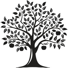 Obraz premium Eucalyptus trees icon set on white background. Stylized olive tree with lush green leaves. Decorative Stylized Tree Vector Set – Colorful Seasonal Trees with Leaves and Fruit for Nature vector design.