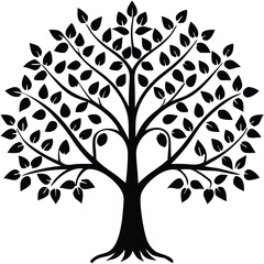 Eucalyptus trees icon set on white background. Stylized olive tree with lush green leaves. Decorative Stylized Tree Vector Set – Colorful Seasonal Trees with Leaves and Fruit for Nature vector design.