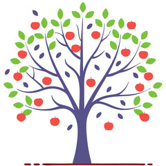 Eucalyptus trees icon set on white background. Stylized olive tree with lush green leaves. Decorative Stylized Tree Vector Set – Colorful Seasonal Trees with Leaves and Fruit for Nature vector design.