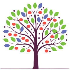 Eucalyptus trees icon set on white background. Stylized olive tree with lush green leaves. Decorative Stylized Tree Vector Set – Colorful Seasonal Trees with Leaves and Fruit for Nature vector design.