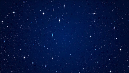 Starry Space Background with Glowing Stars in the Night Sky. Universe Galaxy Pattern


