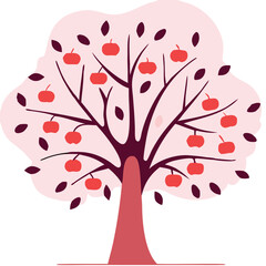 Fototapeta premium Eucalyptus trees icon set on white background. Stylized olive tree with lush green leaves. Decorative Stylized Tree Vector Set – Colorful Seasonal Trees with Leaves and Fruit for Nature vector design.