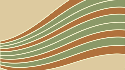 Retro wavy stripes background with earthy tones for various creative applications