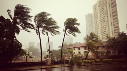 Strong Winds and Rainy Weather in Urban Setting with High-Rise Buildings