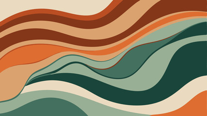 Abstract flowing layered waves of muted colors creating a modern stylish screen background