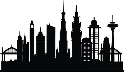Famous City Skylines, City Vector Design, City silhouettes