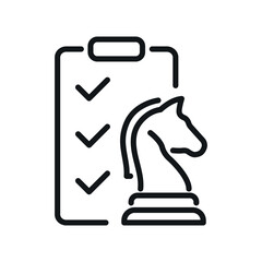 Chess horse vector line icon