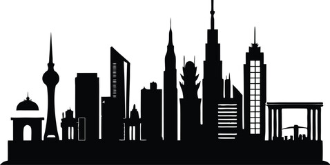 Famous City Skylines, City Vector Design, City silhouettes