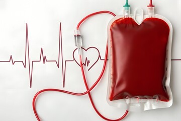 Heartbeat of Life: Blood Donation Concept with Lifeline Graphic - blood donation day 