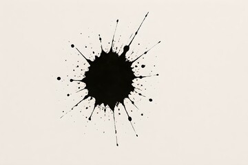 Grunge Black Ink Splat on Paper Texture
