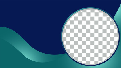 Modern blue wave background with circular photo frame. Ideal for business profile templates, social media banners, or digital promotions.