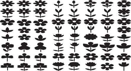 Simple line drawing flower pattern background