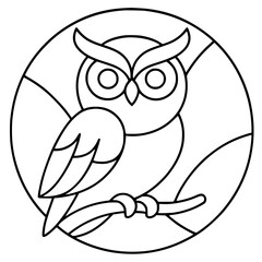 owl pattern for stained glass, template, printable, customizable, download