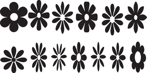 Simple line drawing flower pattern background