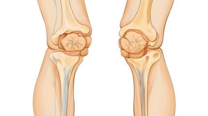 Inflamed Human Knee Joint Medical Illustration Arthritis Pain Anatomy