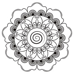 Elegant Boho Mandala Line Art Vector Set: Symmetrical Floral Designs for Coloring, Mindfulness & Decorative Use.