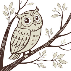 owl sitting on a branch