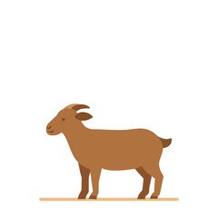 Eid al-Adha Goat Icon Vector – Islamic Qurban Sacrifice Symbol in Flat Style