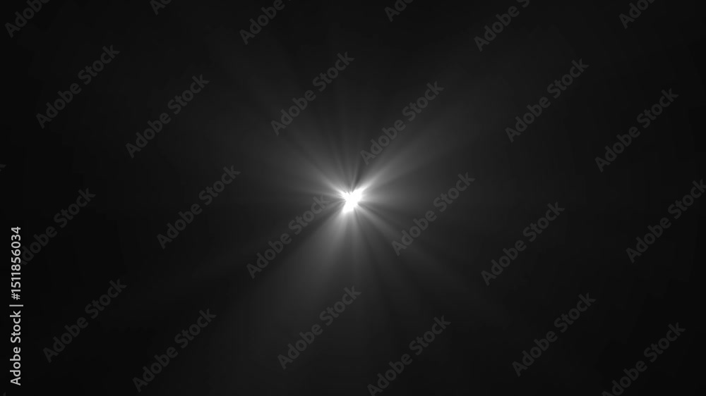 Poster white dynamic strobe light effect animation. flash light animation on black background.light effect 