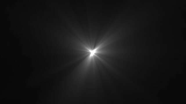 White dynamic strobe light effect animation. Flash light animation on black background.light effect ray background.