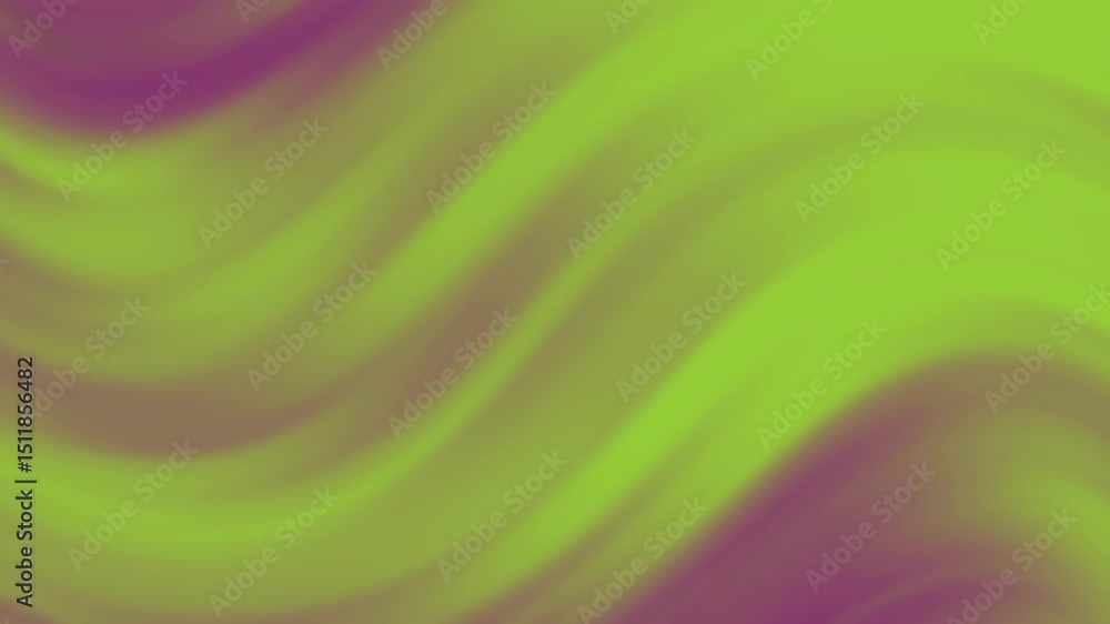 Poster wavy abstract green and yellow gradient background with soft flowing lines and a smooth, blended tex