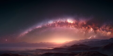 Obraz premium Cinematic Space Vista From Alien Ground