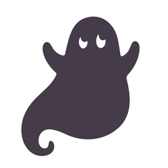 A spooky, ethereal ghost, translucent and spectral, floating ominously in a dark,