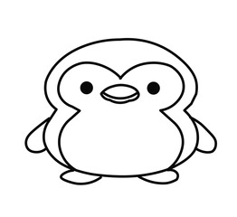cute penguins icon on white background