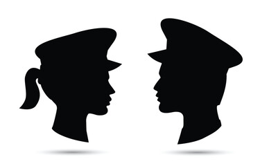 Soldier woman and man