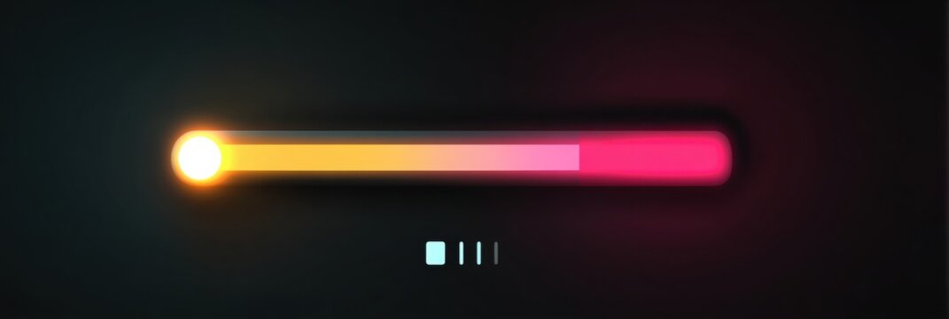 Animated Illustration of Delivery Status Bar in Progress With Vibrant Colors and Light Effects