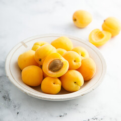 Fresh apricots in a bowl