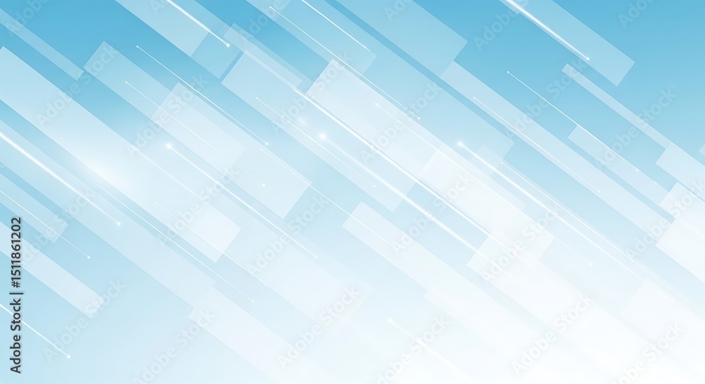Aufkleber abstract light blue and white geometric background with diagonal rectangular shapes and glowing line