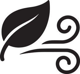 Silhouette of a leaf blowing in the wind, symbolizing nature’s movement, environmental flow, freedom, and the power of natural elements.