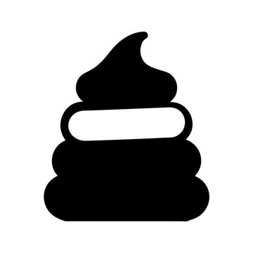 Single black poop emoji in a simple and humorous illustrative style