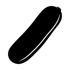 Black silhouette of a cylindrical vegetable resembling a cucumber or zucchini