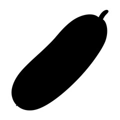 Silhouette illustration of a long and cylindrical vegetable with a stem